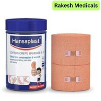 Hansaplast Soft Cotton Crepe Bandage For Pain Relief | 8CM X 4MTR, Skin-Friendly | Crepe Bandage For Hands, Legs And Ankle Support | Provides Warmth And Firm Support To The Affected Area