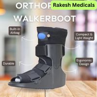 Orthopedic Walker Boot with Built-in Airbag for Foot and Ankle Recovery, Wider Rocker Sole, Plastic Molded Upright, Adjustable Straps, Black-Short(S)