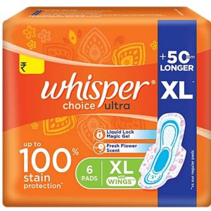 Whisper Choice Ultra Sanitary Pads – XL, 6 pcs